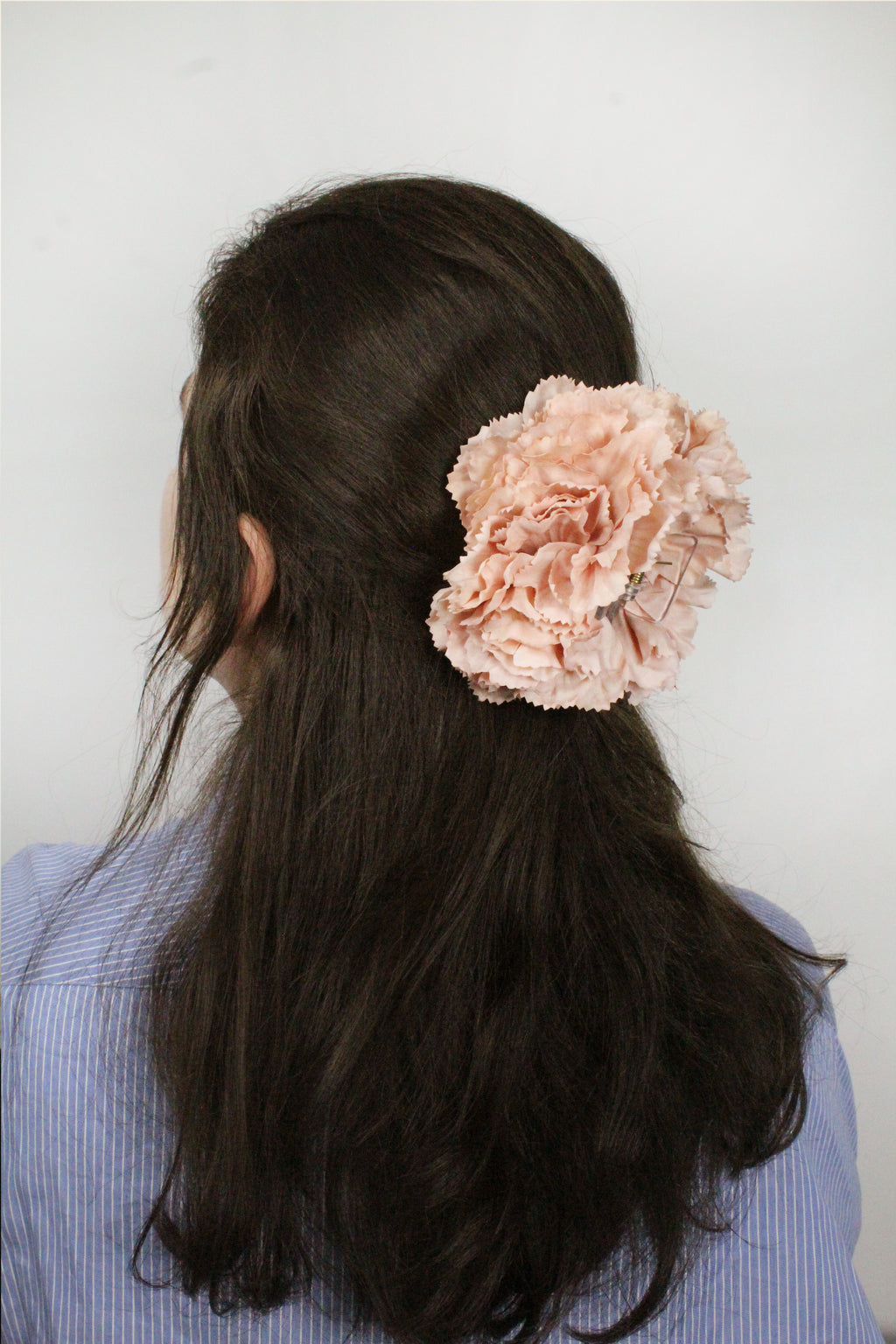 Peach carnation Double Hair clip