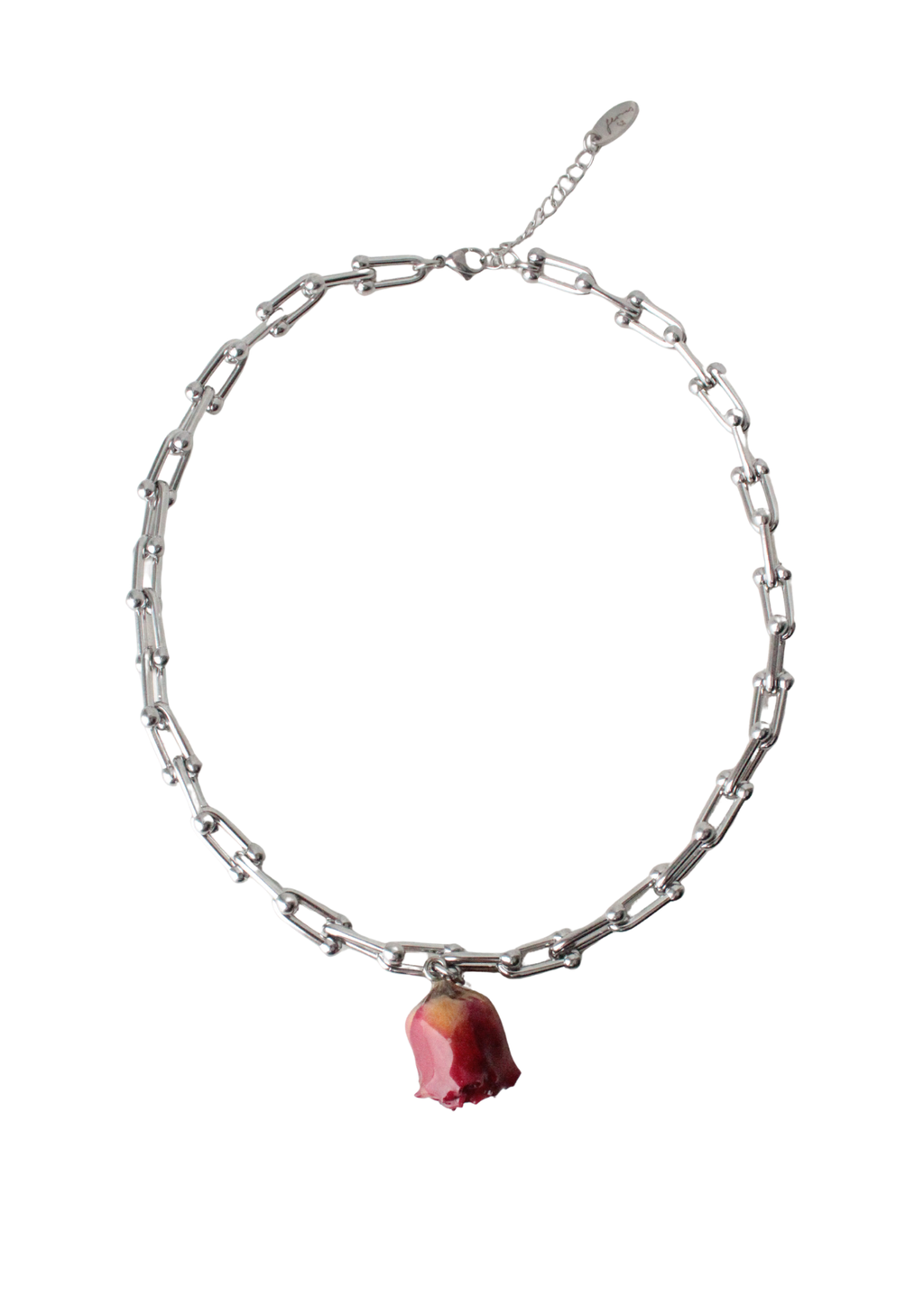 Burgundy rose necklace