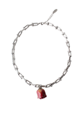Burgundy rose necklace