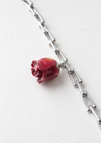 Burgundy rose necklace