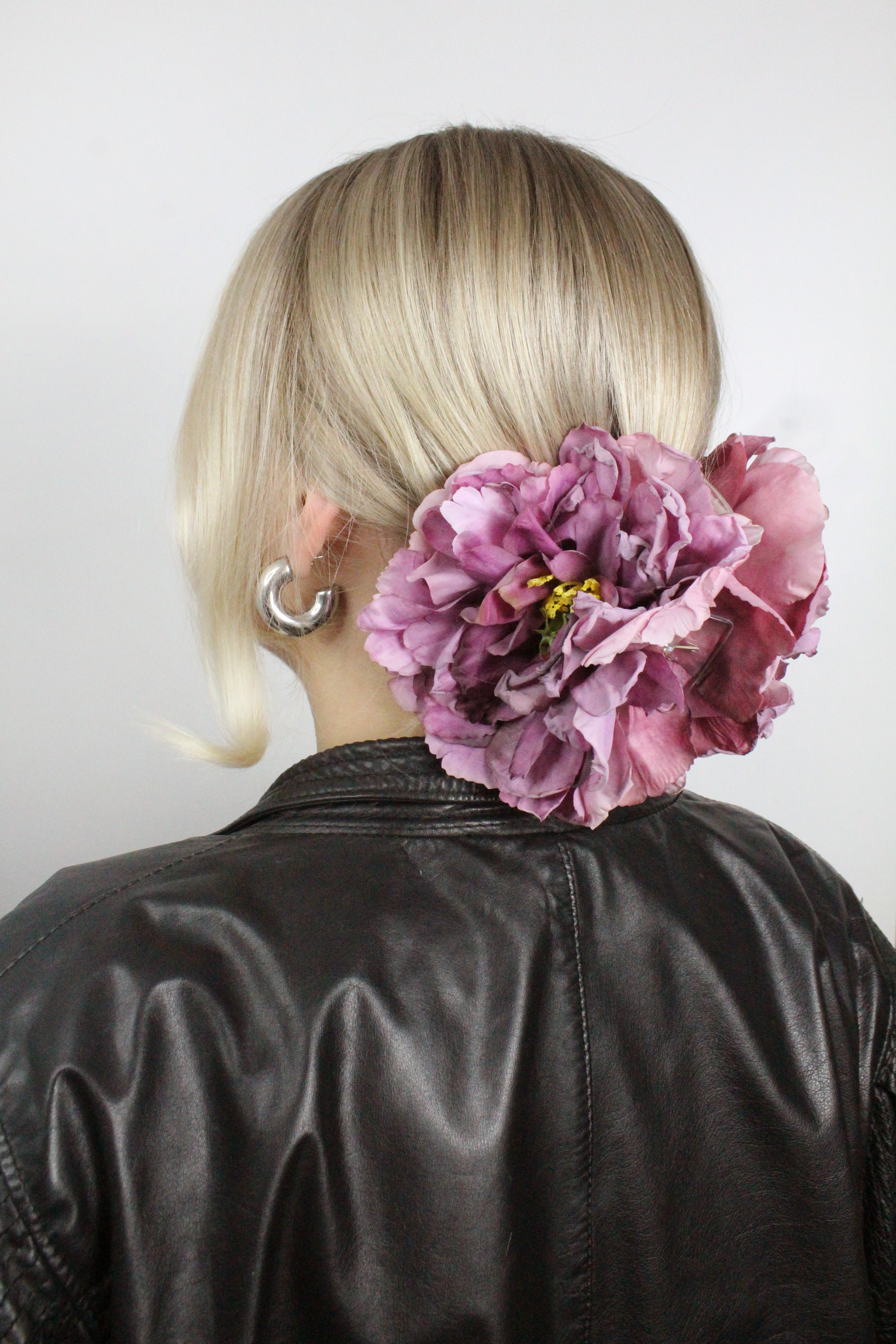 Purple Peony Hair clip XL