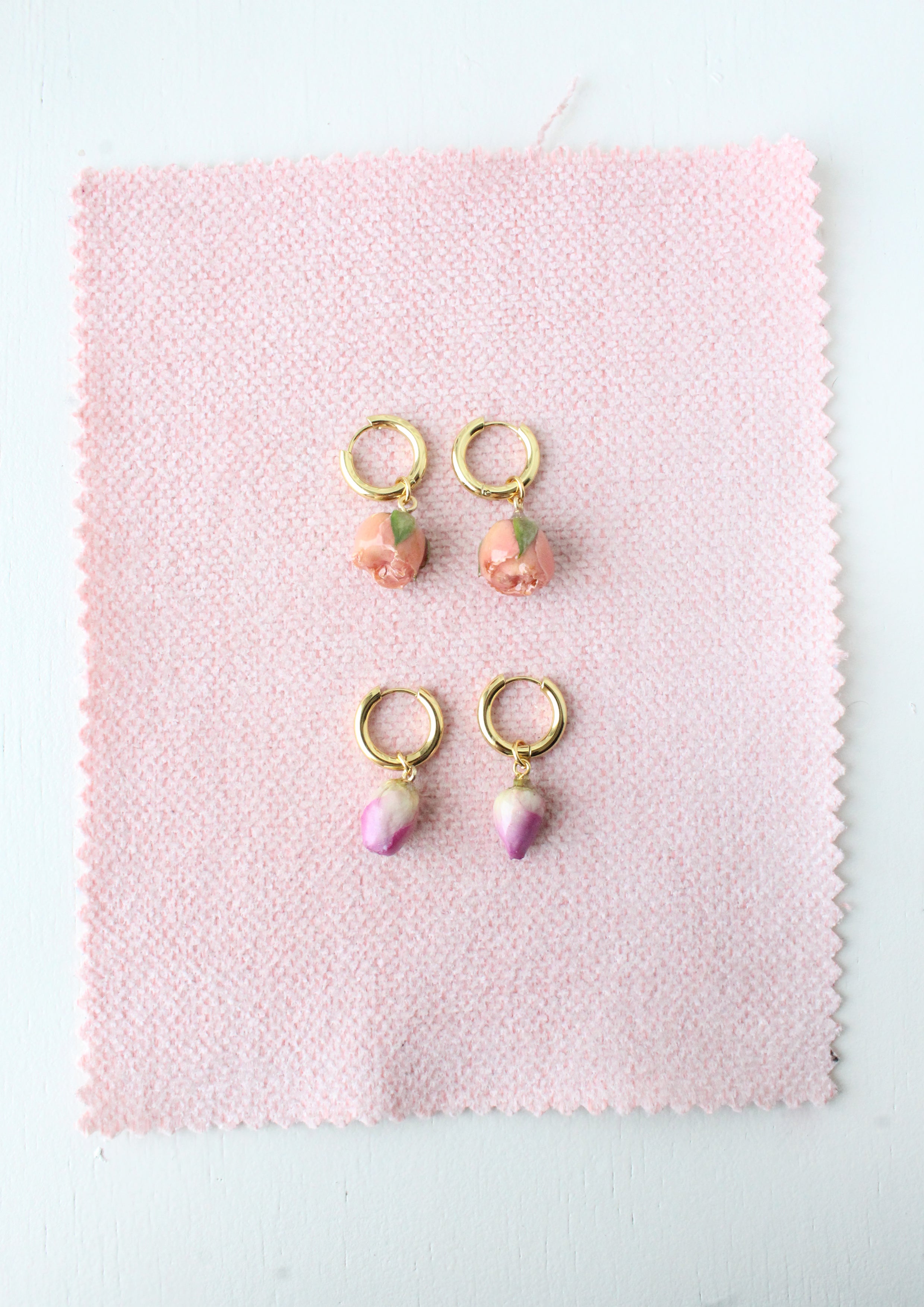 Kolczyki różyczki brzoskwiniowe