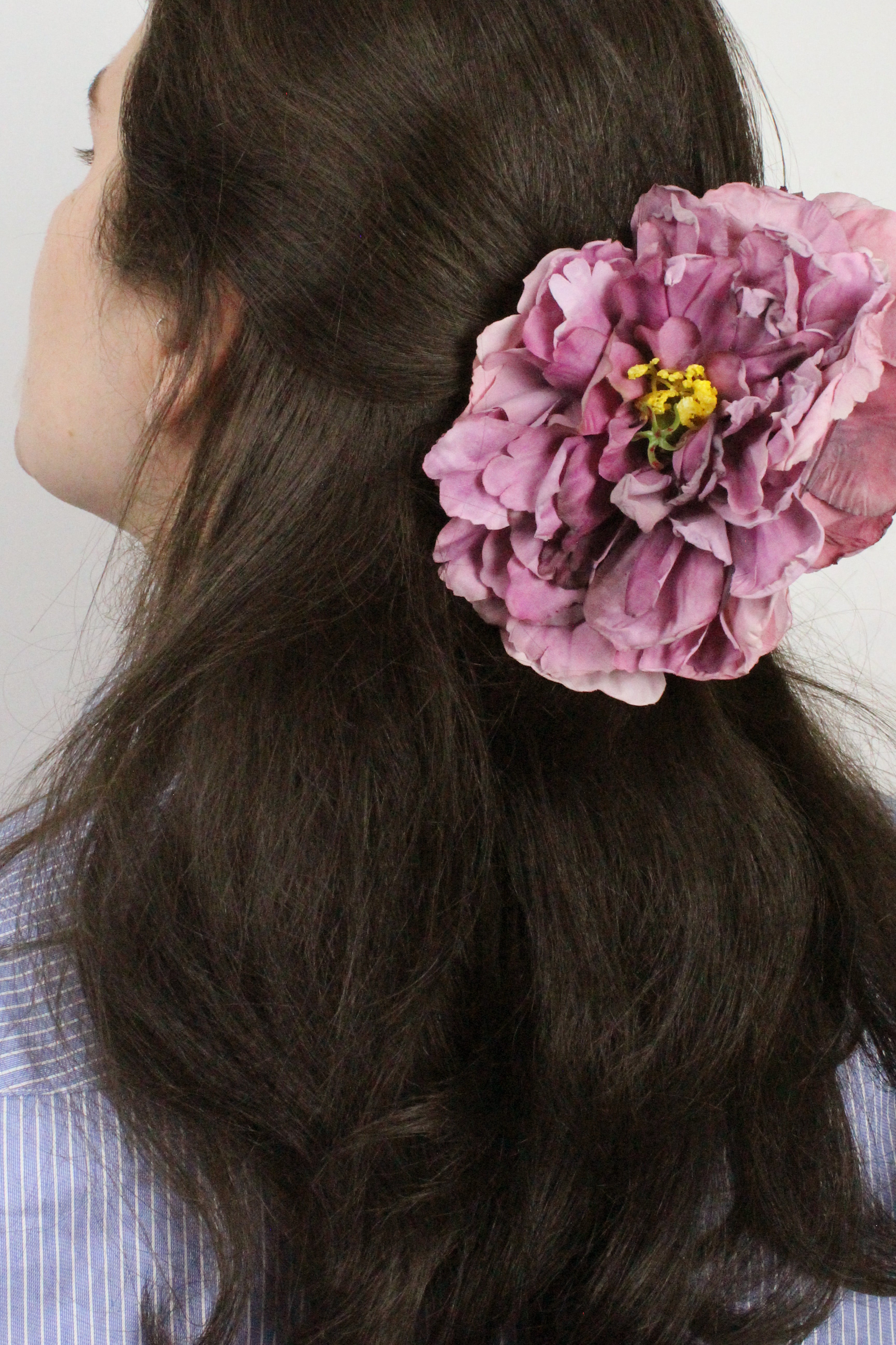 Purple Peony Hair clip XL