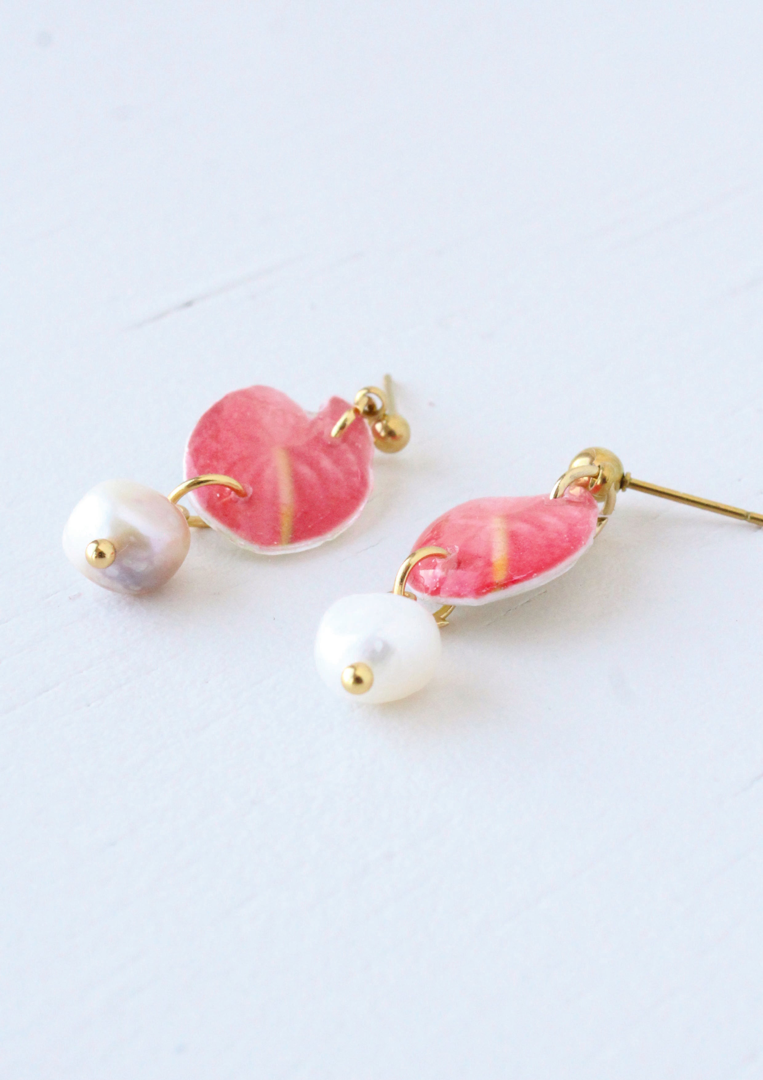 Kolczyki Anturium z perłą