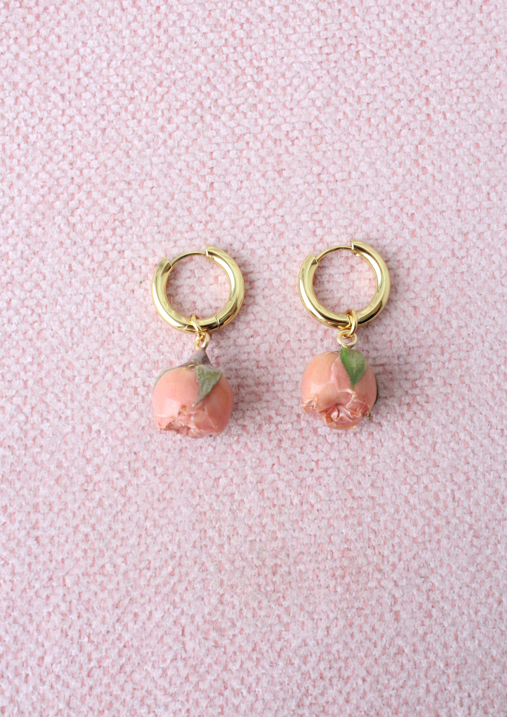 Kolczyki różyczki brzoskwiniowe