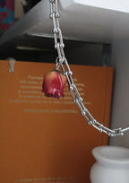 Burgundy rose necklace