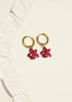 Kolczyki Bordowy kwiat