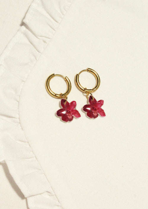Kolczyki Bordowy kwiat