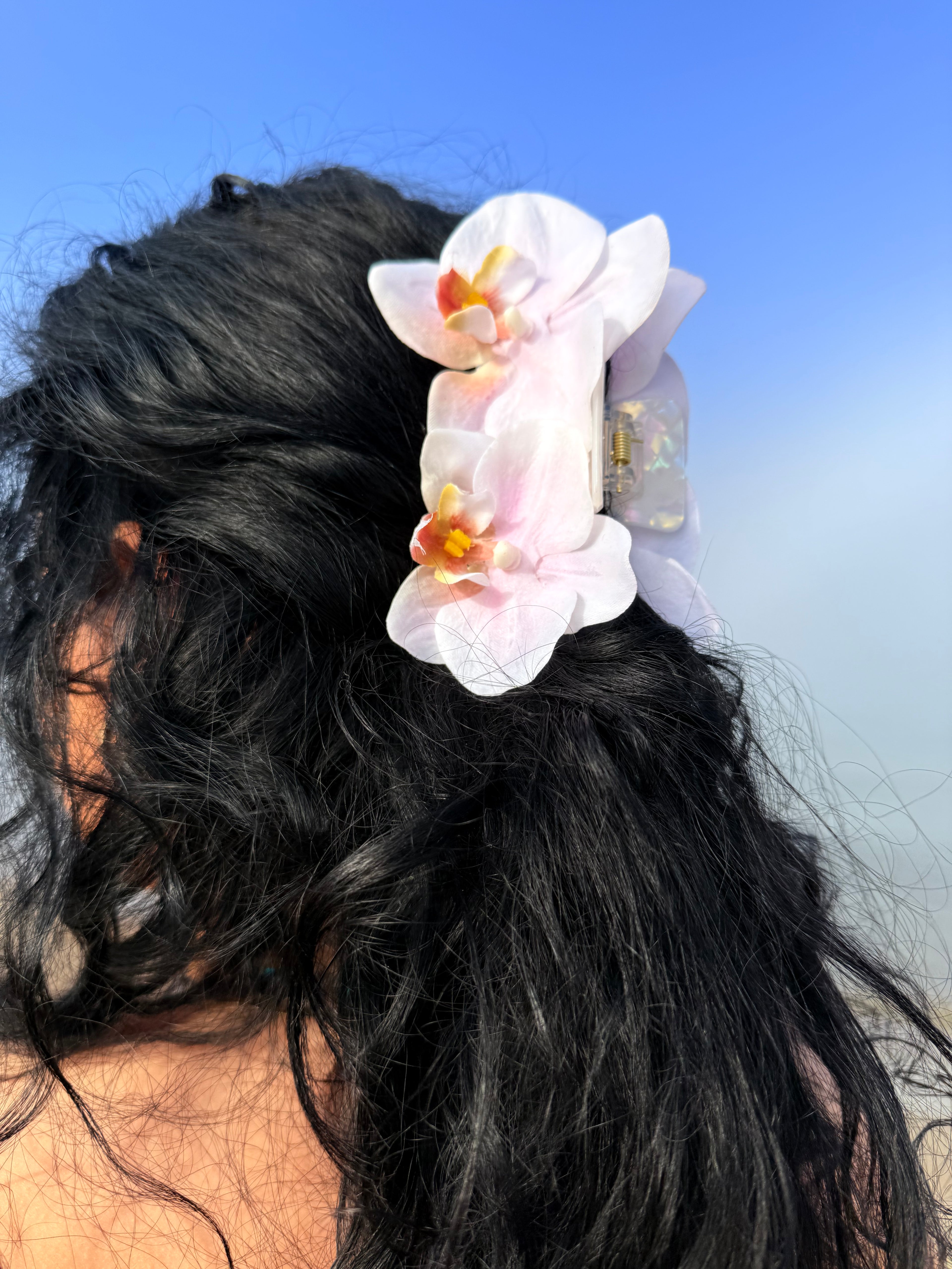 Spinka No.9 z podwójną orchideą pudrowy róż