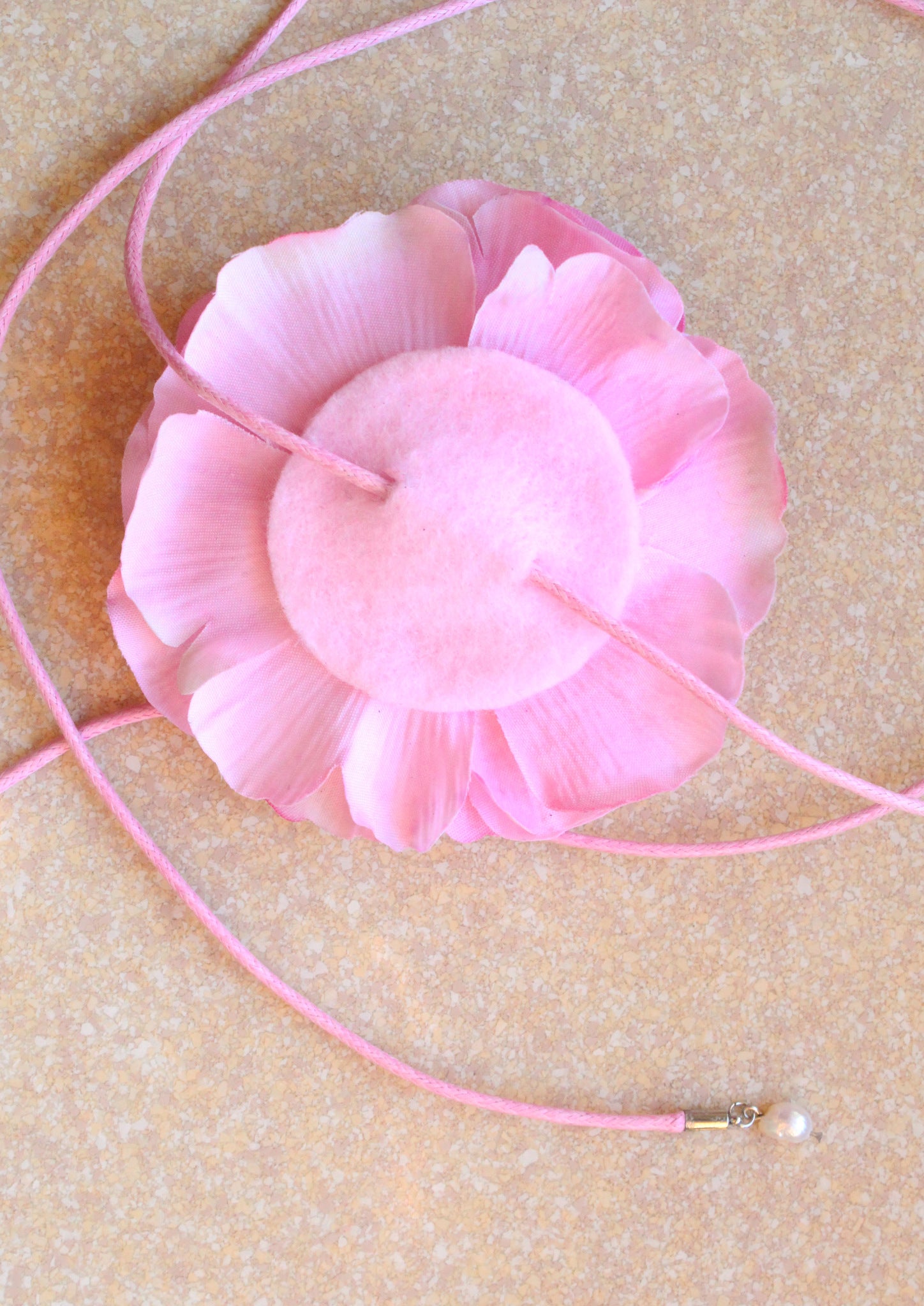 Choker róża cukierkowy Róż