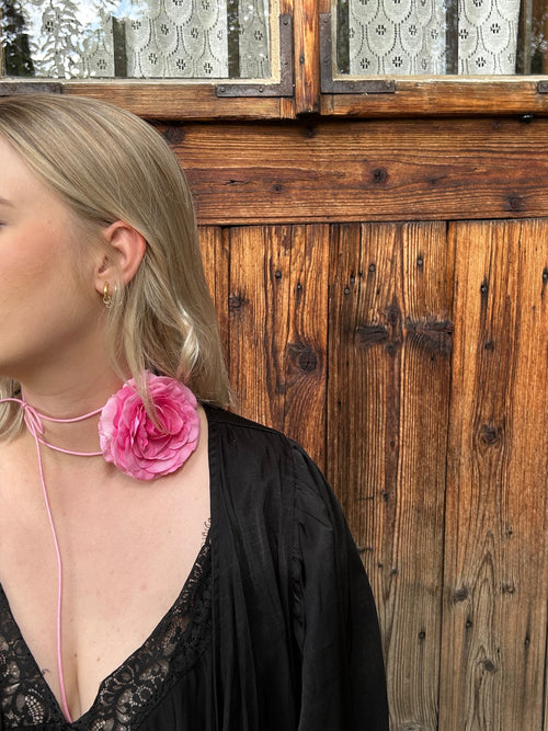 Choker róża cukierkowy Róż
