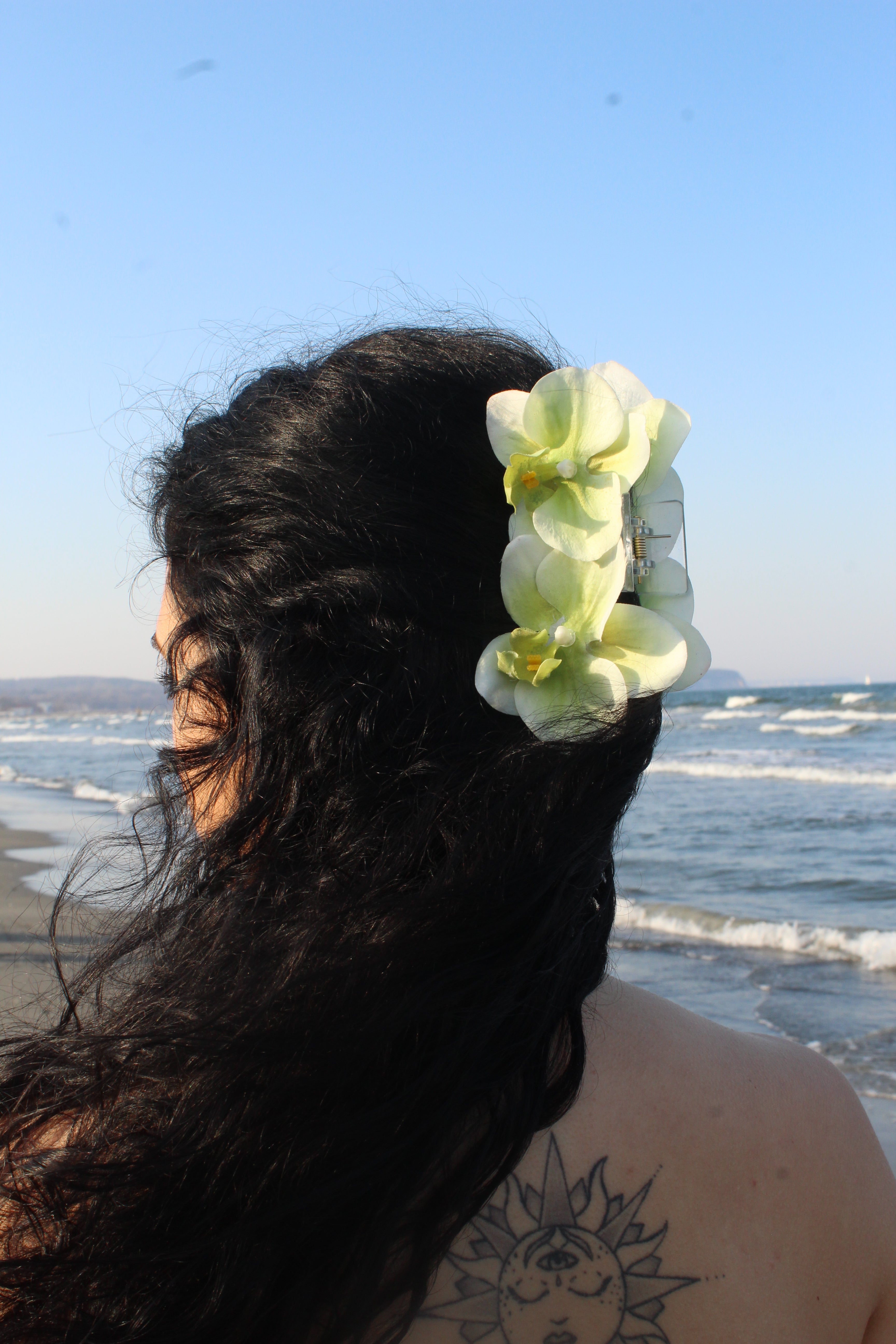 Spinka No.10 z podwójną orchideą pistacjowa