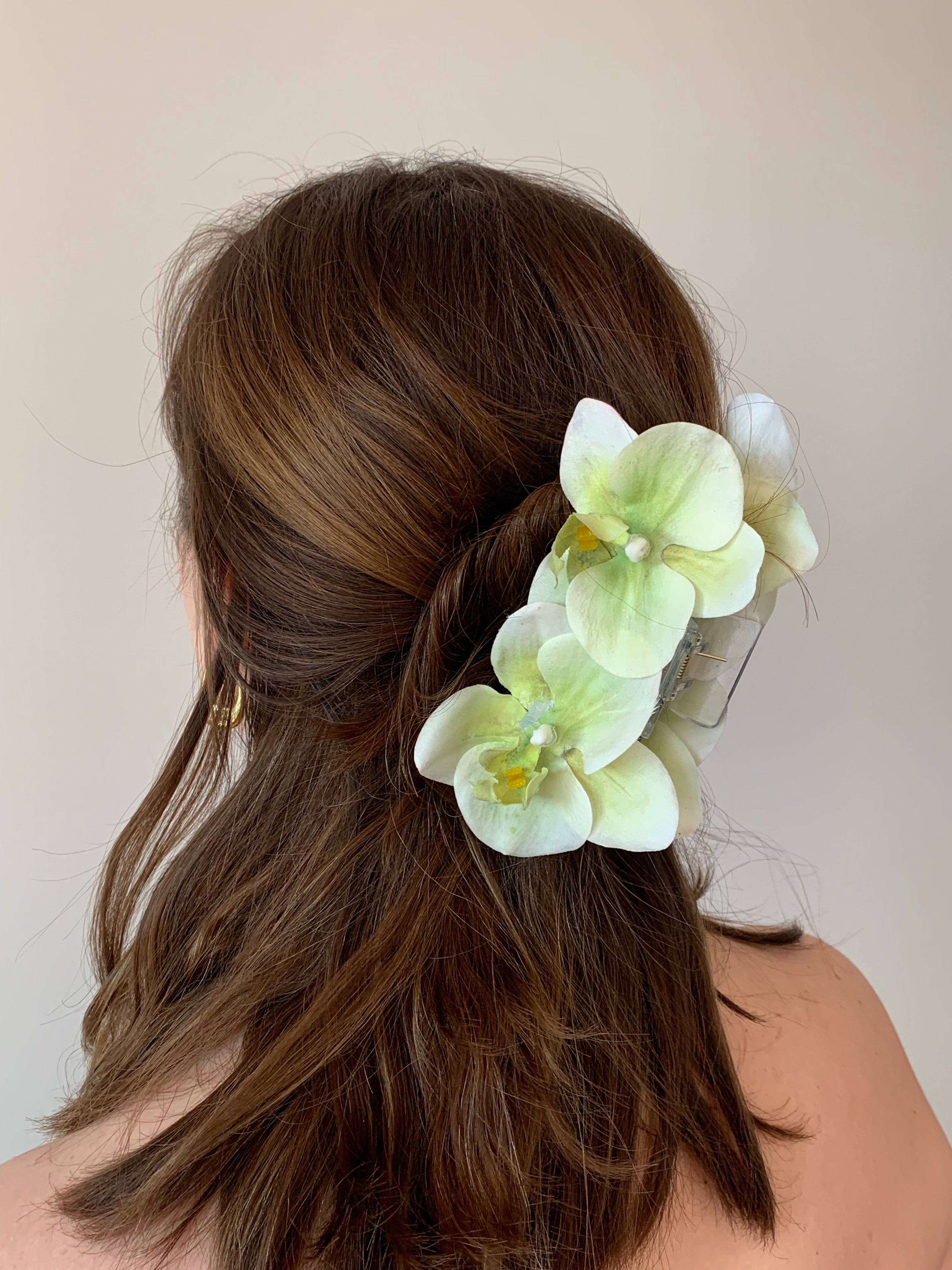 Spinka No.10 z podwójną orchideą pistacjowa