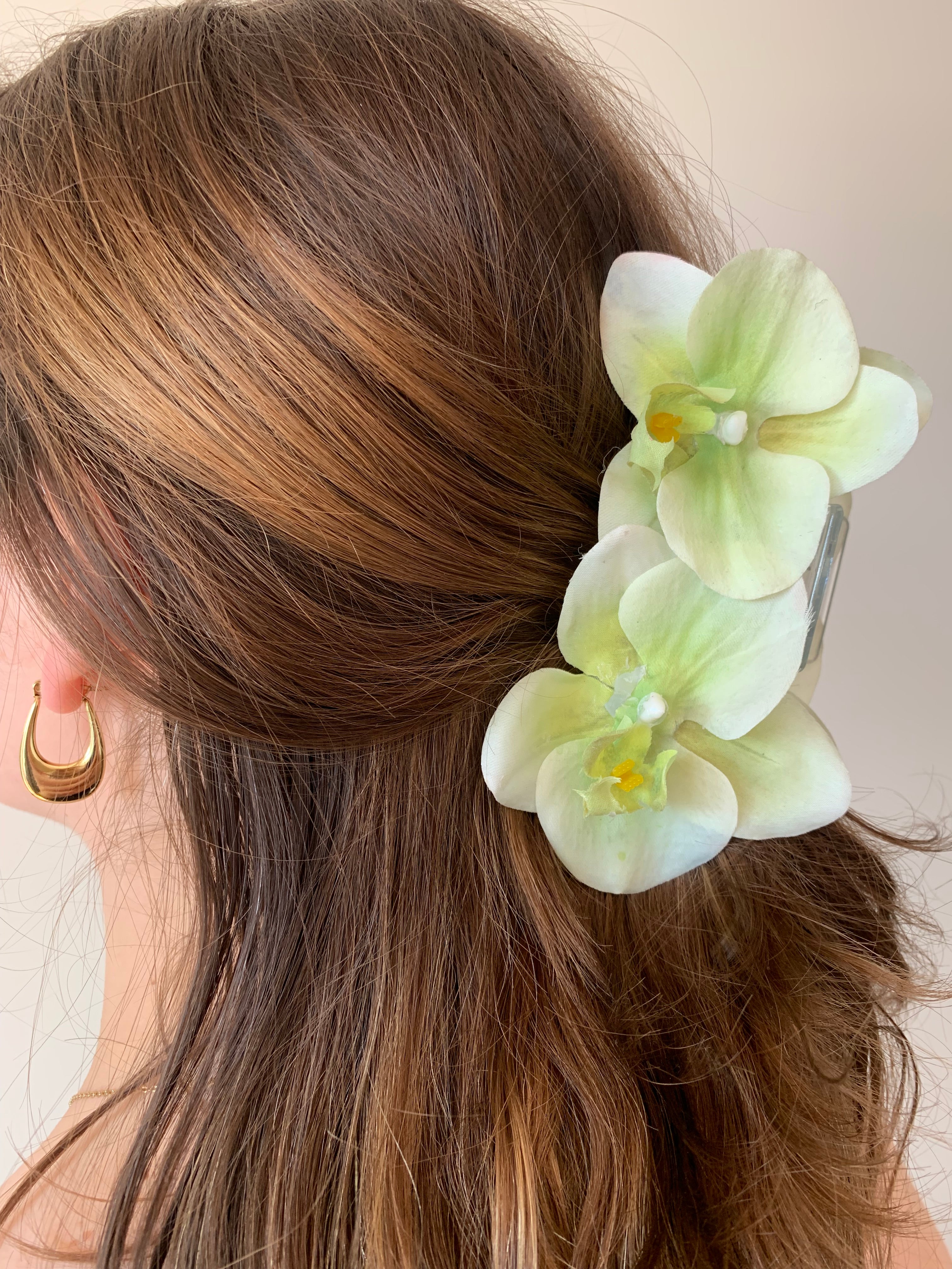 Spinka No.10 z podwójną orchideą pistacjowa