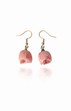 Peach rose earrings