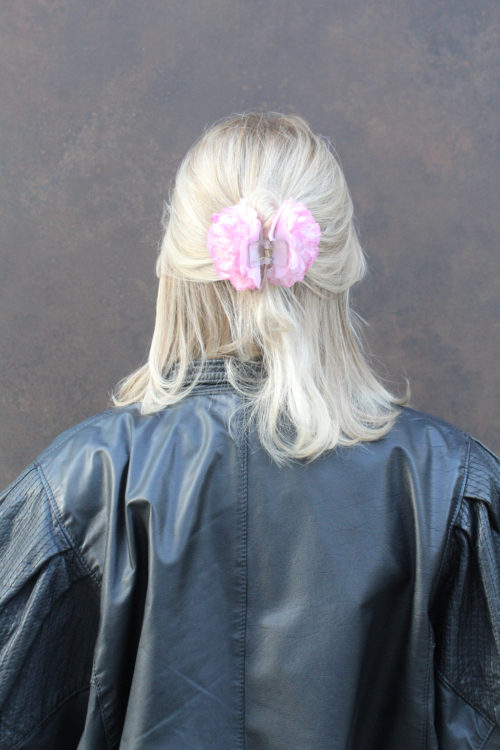 Pink rose hair clip