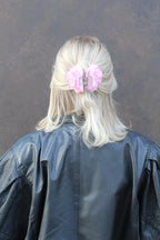 Pink rose hair clip