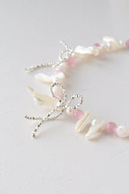 Naszyjnik perłowy z kokardkami