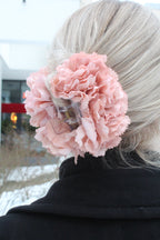 Peach carnation Double Hair clip