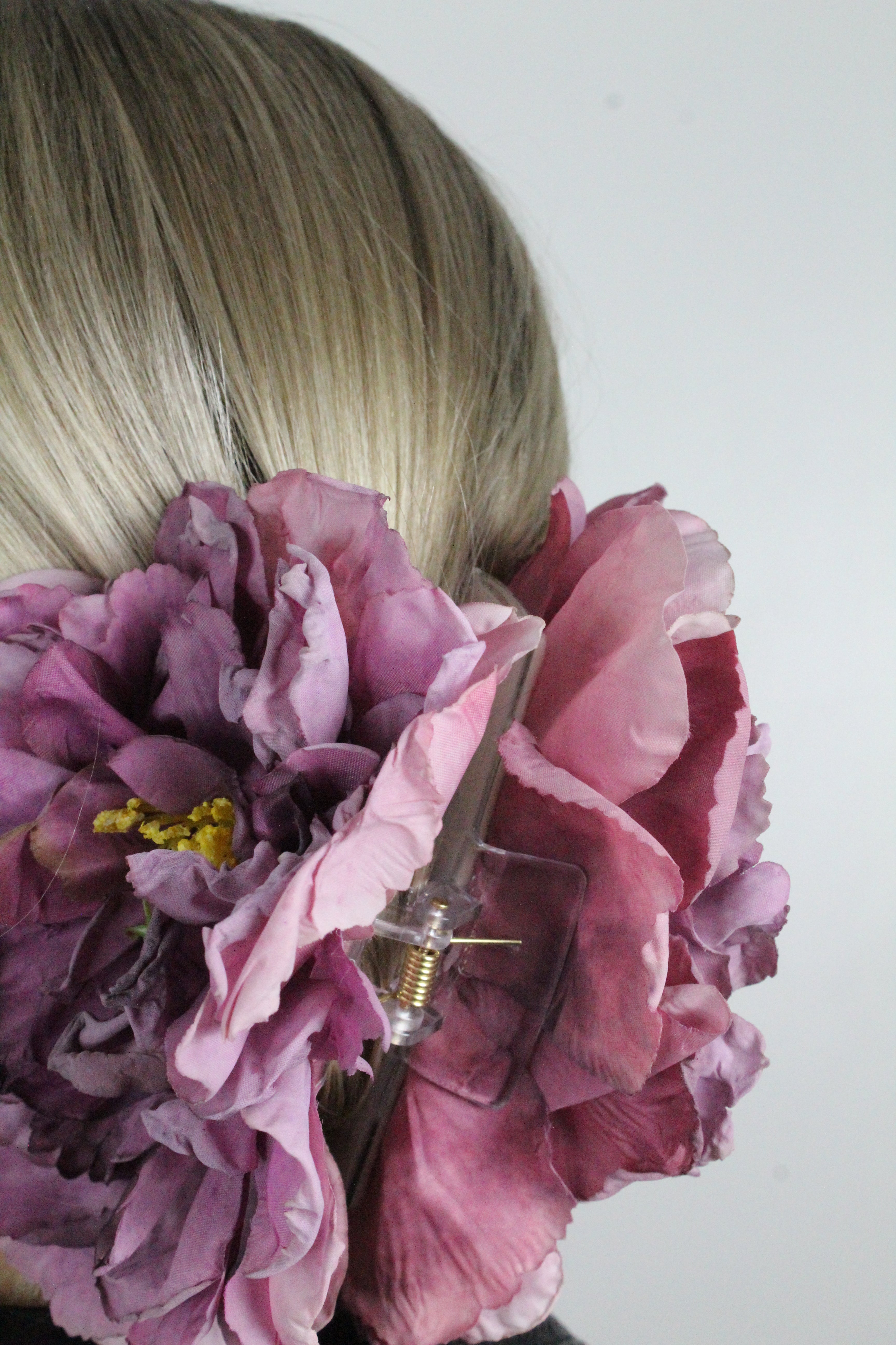 Purple Peony Hair clip XL