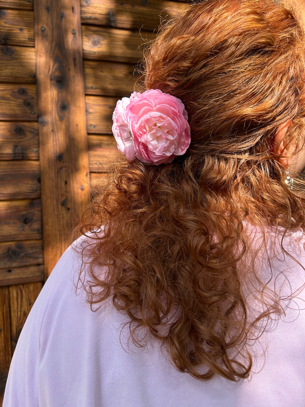 Pink rose hair clip