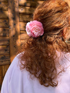 Pink rose hair clip