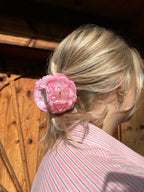 Pink rose hair clip