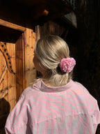 Pink rose hair clip