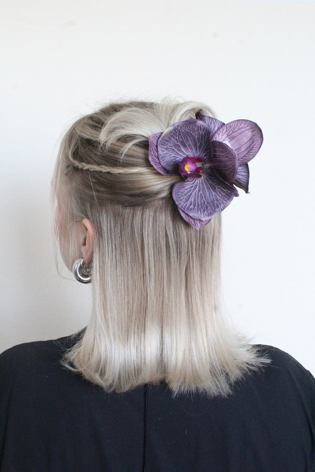 Silk hair clip No. 7 Purple Orchid