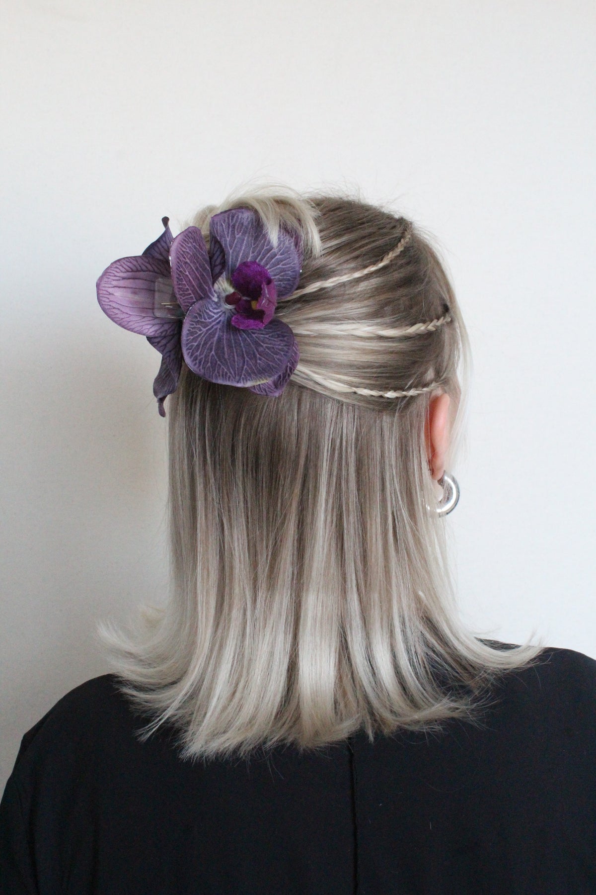 Silk hair clip No. 7 Purple Orchid