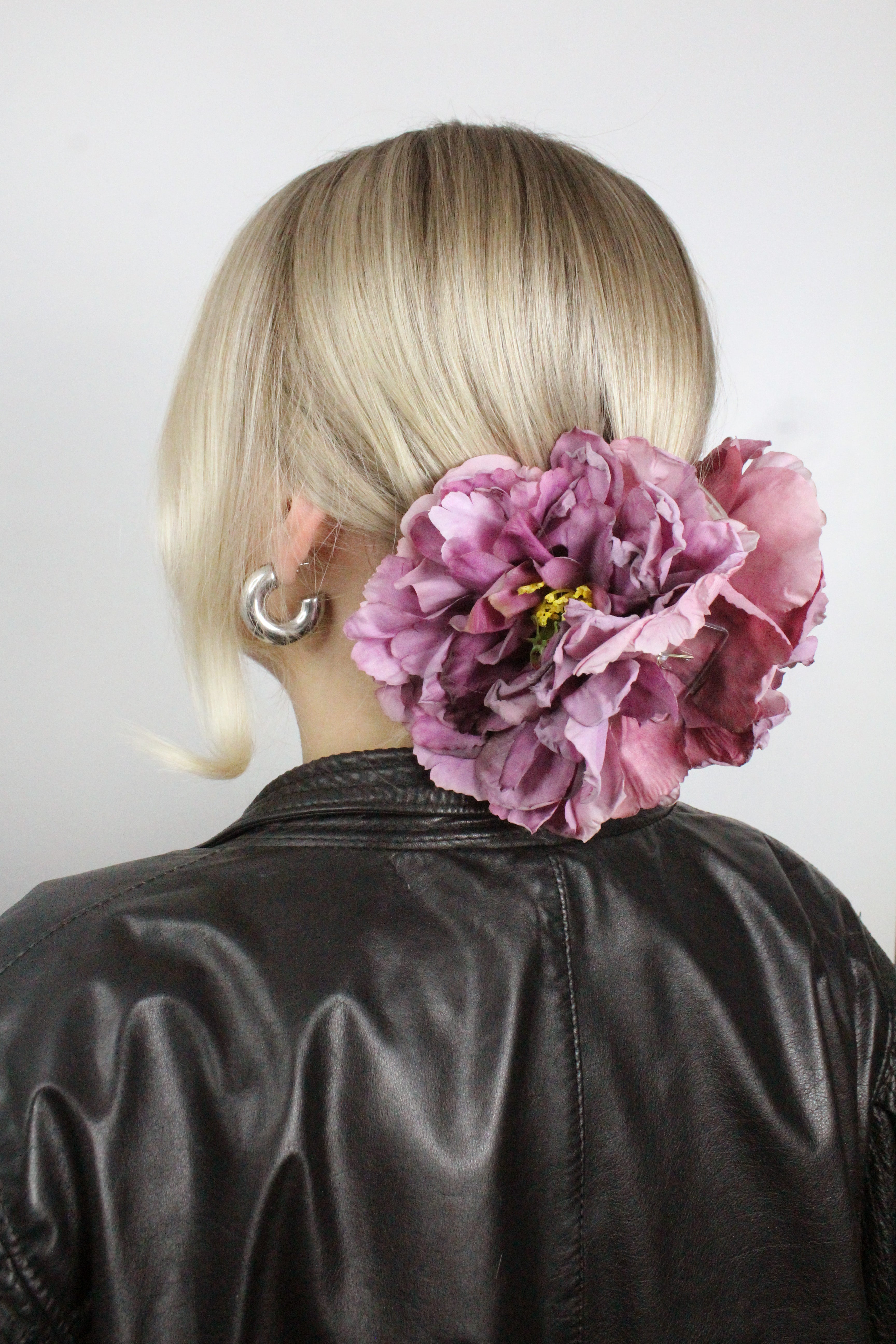 Purple Peony Hair clip XL