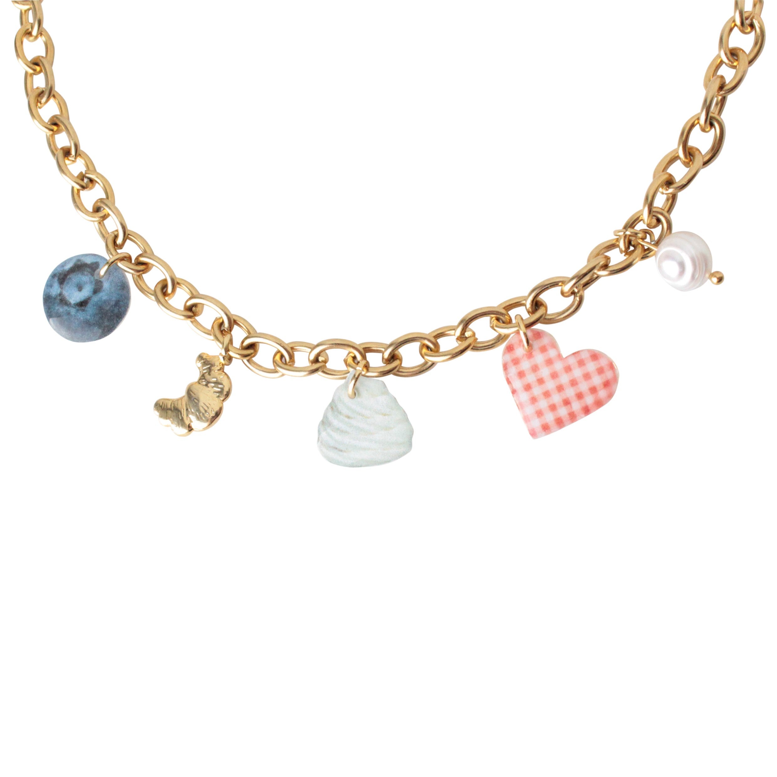 Naszyjnik z charmsami Blueberry Soda